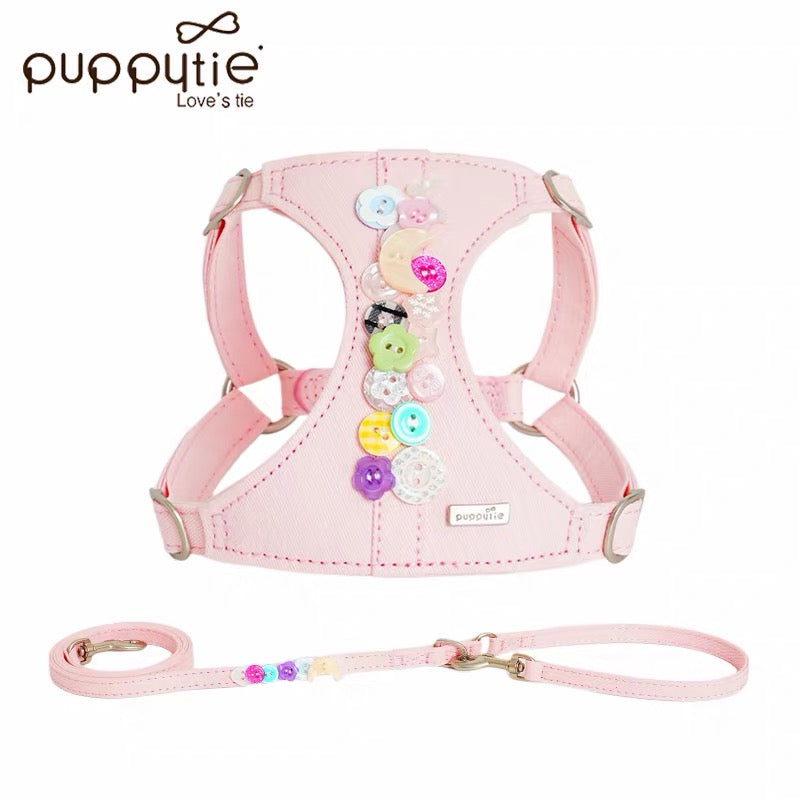 Puppytie Sweet Candy Button No Pull Dog & Cat Harness – Adjustable Vest Harness for Small Pets