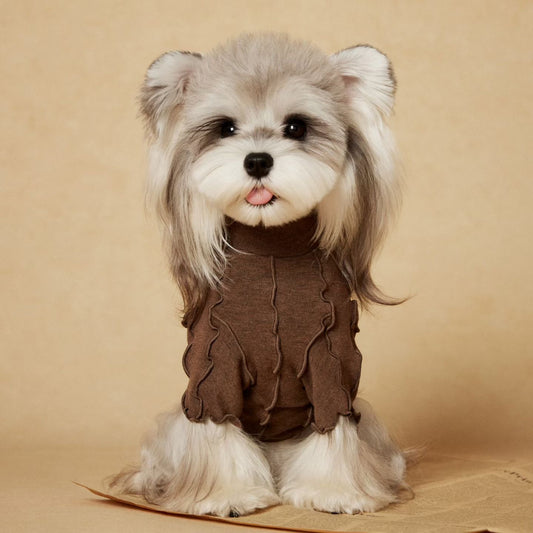 Tawney Bear Ruffled Turtleneck Dog Top