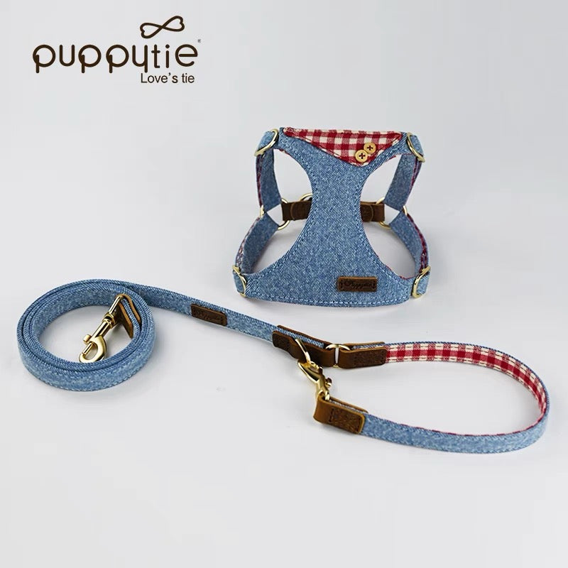 Puppytie Dog Leashベストスタイルのハーネス、小型犬用の調整可能なペットリーシュ、テディ、かわいいペット用品