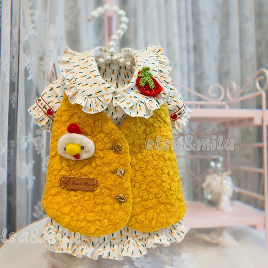 Elsamilu Cozy Chick Vest & Ruffle Shirt Set