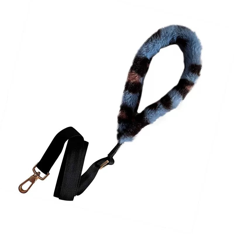 Autumn Bless Leopard Print Plush Handle Leash