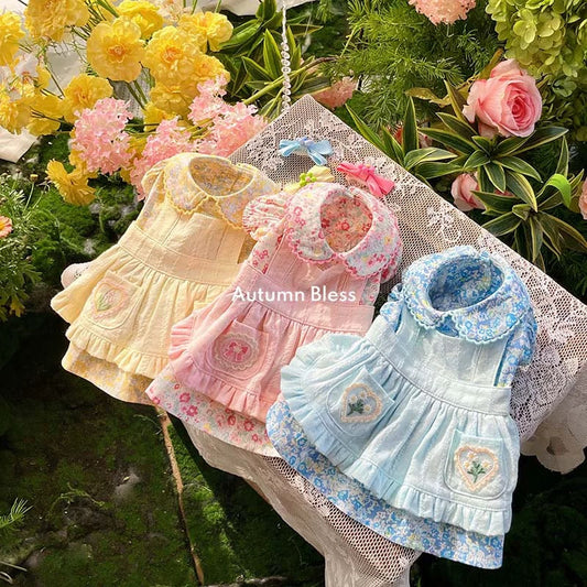 Autumn Bless Floral Apron Layered Dress | Floral Apron Layered Dress