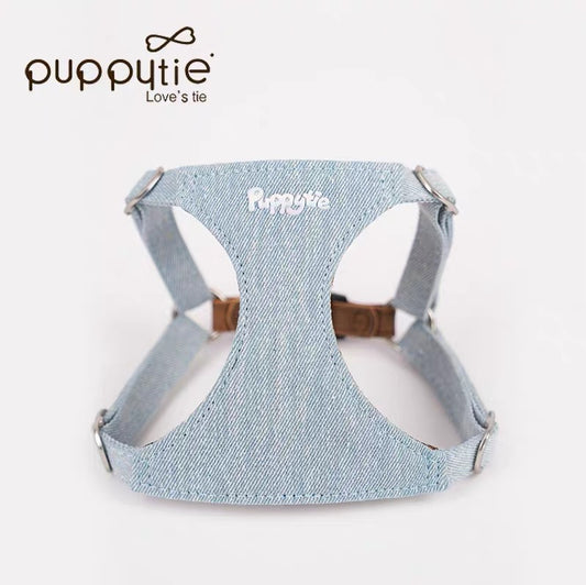 Puppytieデニムペットハーネス（猫＆小型犬用）– 簡単着用・軽量・スタイリッシュ|  Denim Pet Harness for Cats & Small Dogs – Quick Wear, Lightweight & Stylish | Puppytie