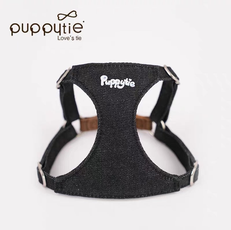 Puppytieデニムペットハーネス（猫＆小型犬用）– 簡単着用・軽量・スタイリッシュ|  Denim Pet Harness for Cats & Small Dogs – Quick Wear, Lightweight & Stylish | Puppytie