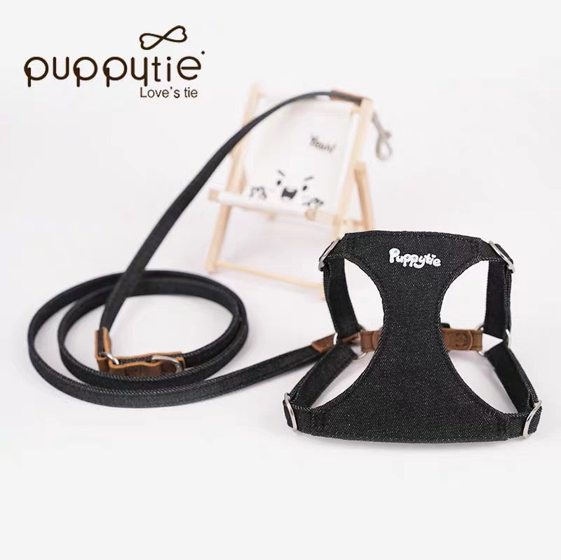 Puppytieデニムペットハーネス（猫＆小型犬用）– 簡単着用・軽量・スタイリッシュ|  Denim Pet Harness for Cats & Small Dogs – Quick Wear, Lightweight & Stylish | Puppytie