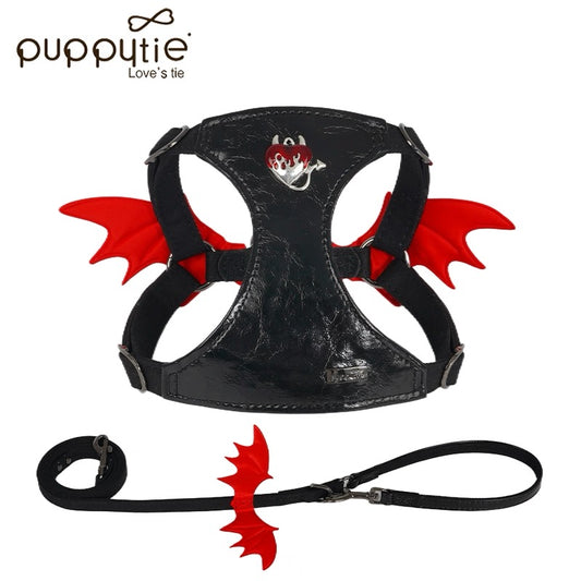 Puppytieリトルデビルペットハーネス（翼付き）– 軽量でスタイリッシュな小型犬＆猫用チェストハーネス| Little Devil Pet Harness with Wings – Lightweight & Stylish Chest Harness for Small Dogs & Cats