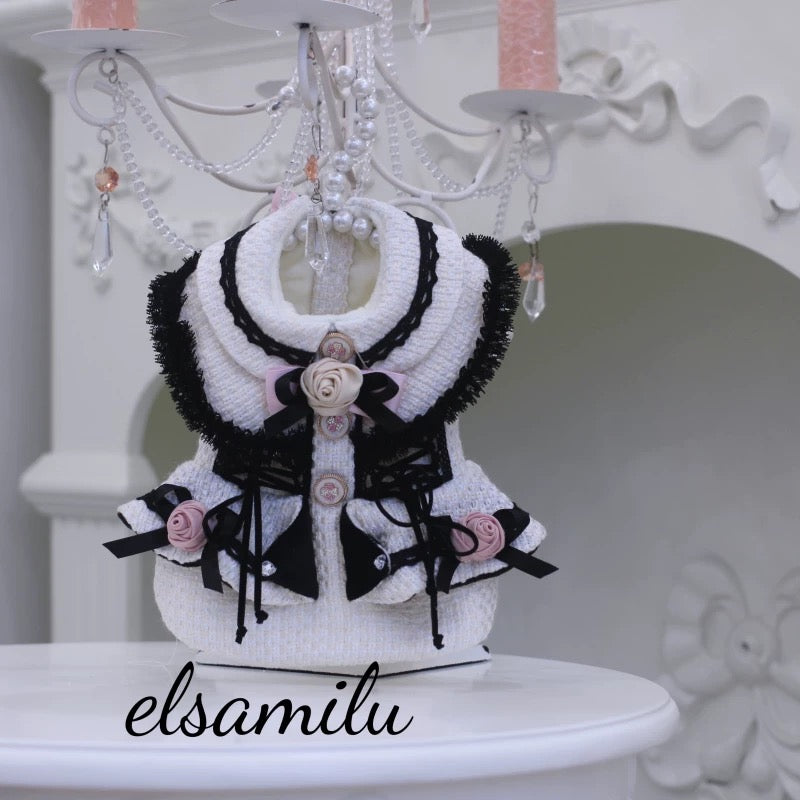 Elsamilu Fairy Rose Motif Tweed Dress | ローズモチーフツイードワンピース