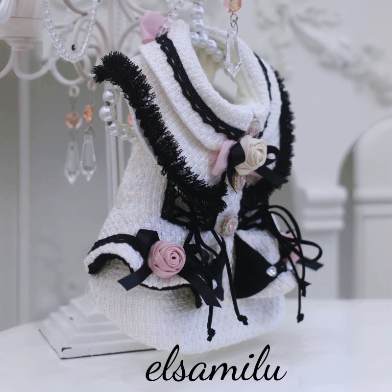 Elsamilu Fairy Rose Motif Tweed Dress | ローズモチーフツイードワンピース