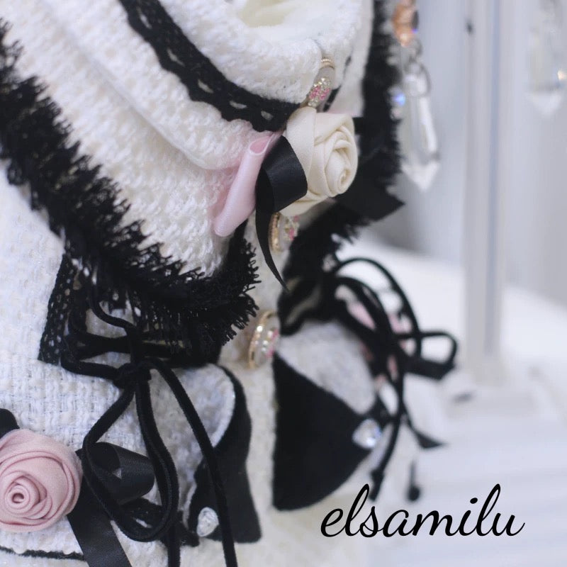 Elsamilu Fairy Rose Motif Tweed Dress | ローズモチーフツイードワンピース