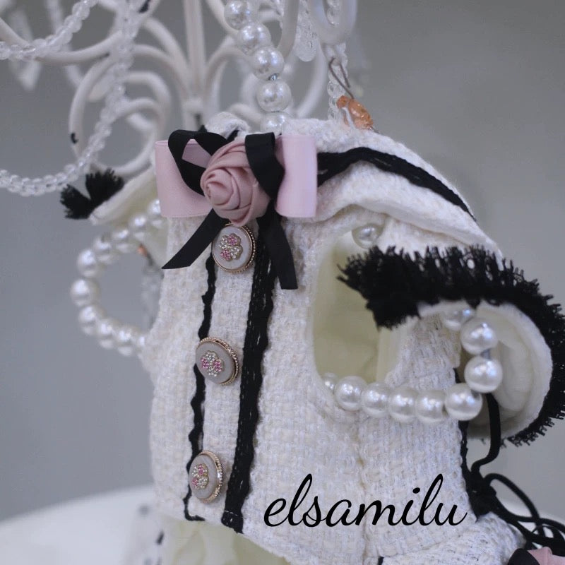 Elsamilu Fairy Rose Motif Tweed Dress | ローズモチーフツイードワンピース