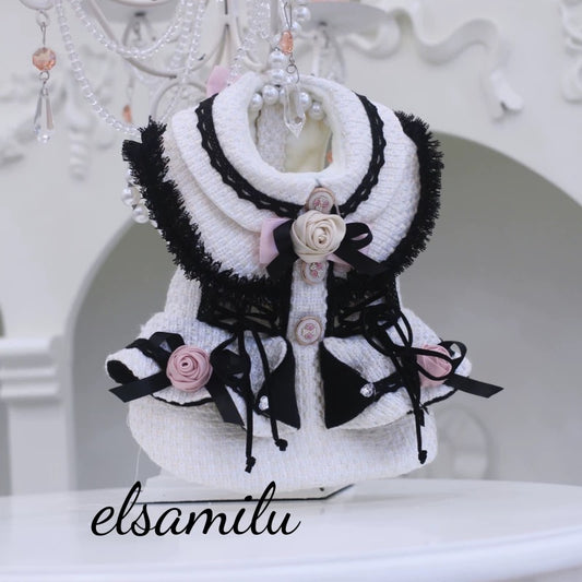 Elsamilu Fairy Rose Motif Tweed Dress | ローズモチーフツイードワンピース