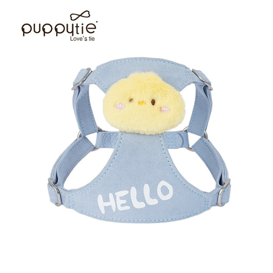 Puppytie HELLOスエードドッグ＆キャットハーネス – 可愛いプリント付きソフトプラッシュペットベスト| HELLO Suede Dog & Cat Harness – Soft Plush Pet Vest with Cute Print