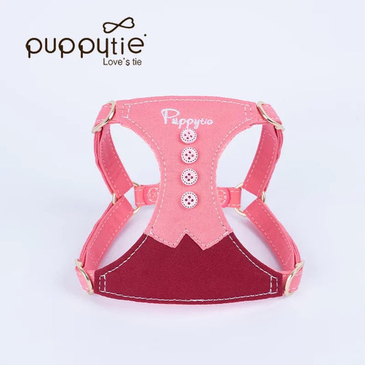 Puppytieノーティカルエクスプローラーツートーンペットハーネス | プレミアムコットン使用 | 猫＆小型犬用 |Puppytie Nautical Explorer Two-Tone Pet Harness | Premium Cotton | For Cats & Small Dogs