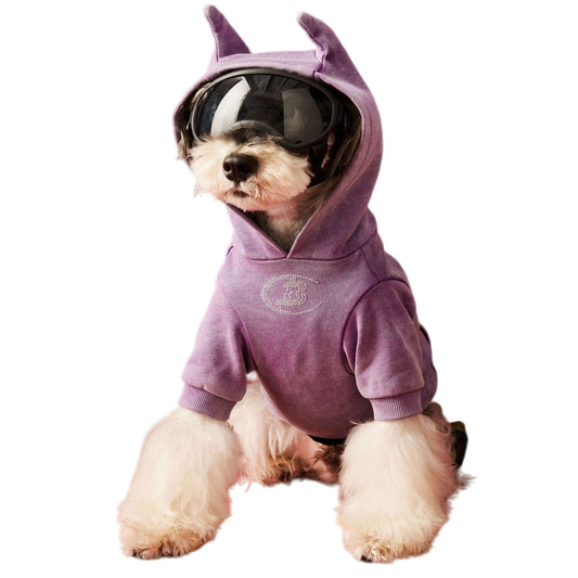 Tawney Bear Haunted Bat Ears Rhinestone Hoodie - Washed Halloween Edition