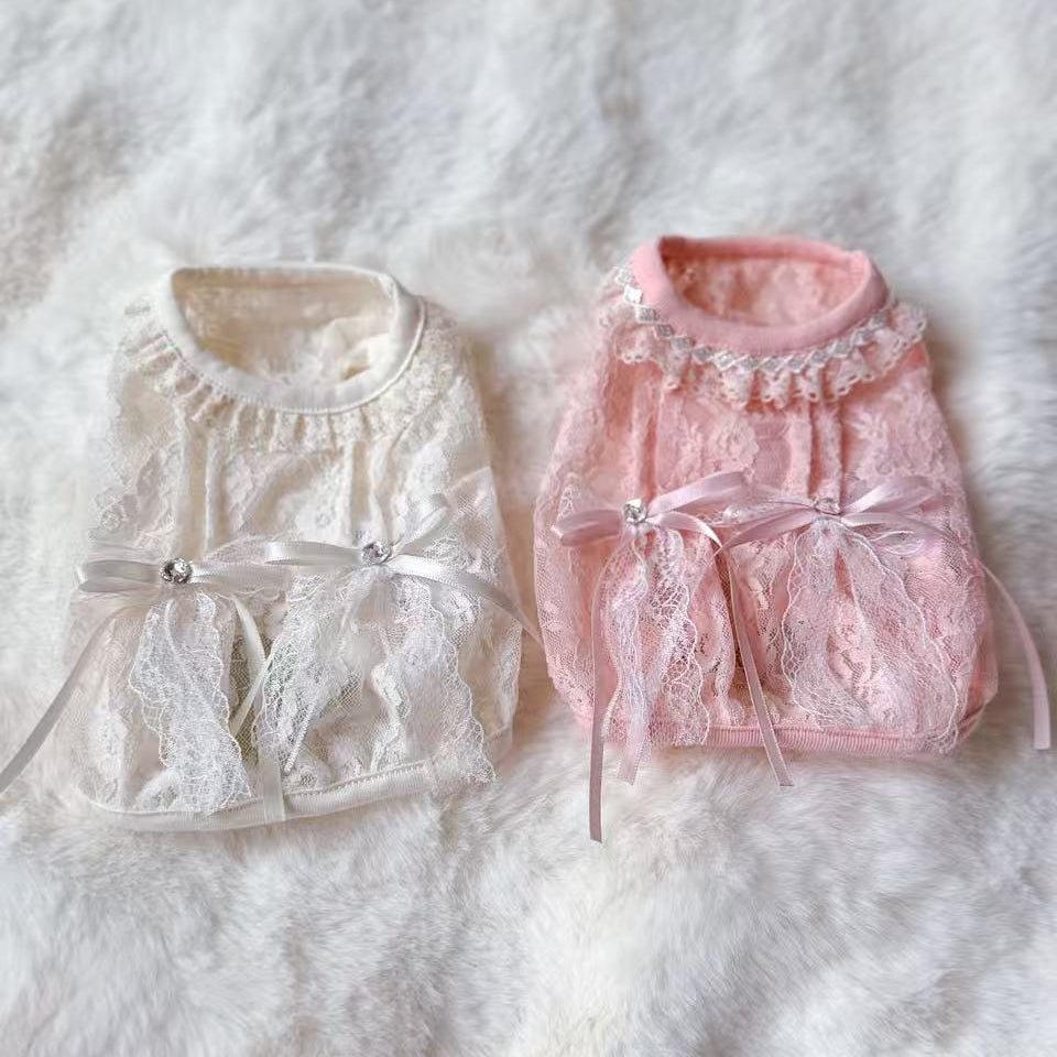TaniWina Lace Flaower Ribbon Shirt (2 Colors)