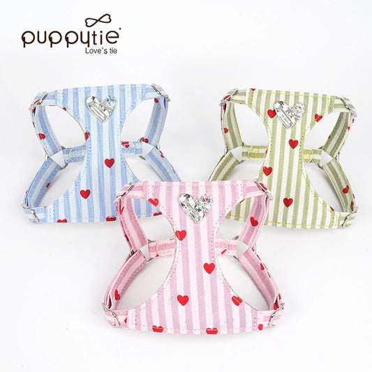 Puppytie Cute Puppy Harness & Leash Set - Breathable Vest-Style Walking Gear for Small Dogs with Safety Reflectors