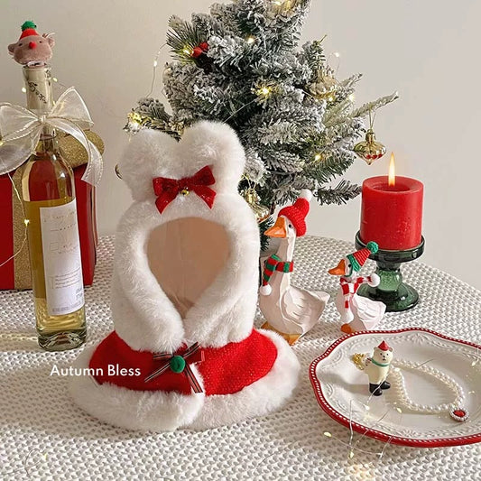 秋の祝福クリスマスバニーファーケープ