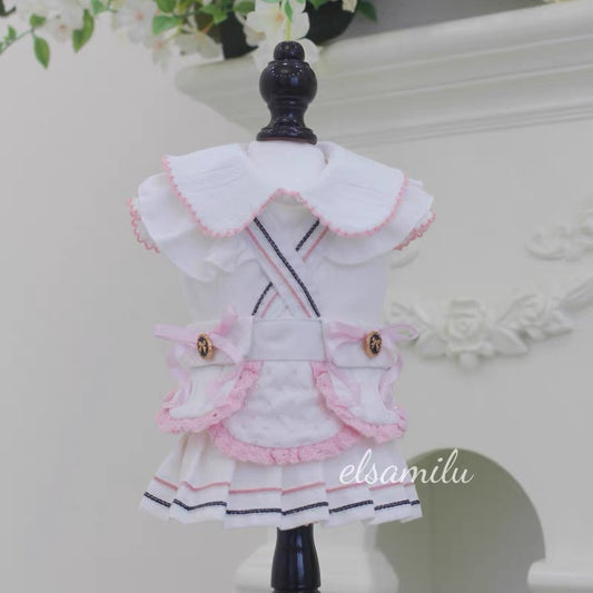 Elsamilu インナー付きプリーツワンピース | Pleated Dress with Inner Set (White Color)
