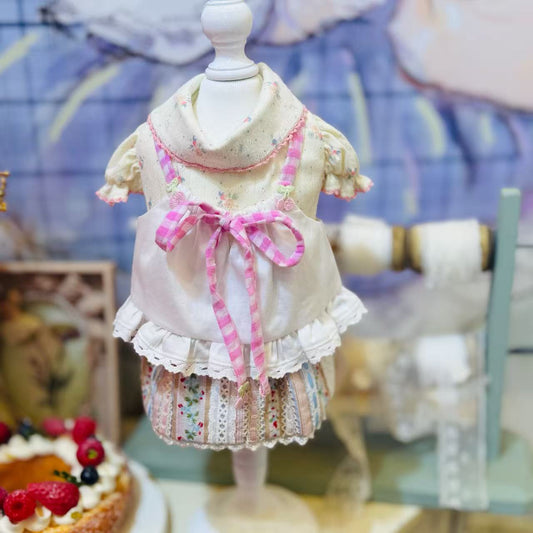 Elsamilu Gingham Ribbon Layered Look Dress