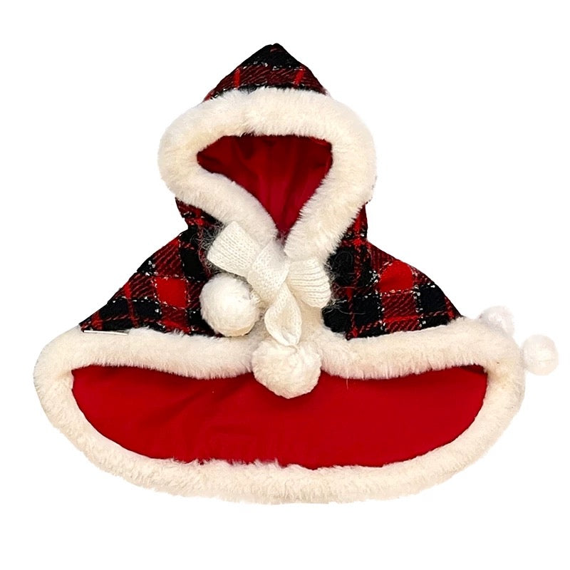 Autumn Bless メリーチェック柄リバーシブルペットマント | Merry Tartan Reversible Pet Cloak