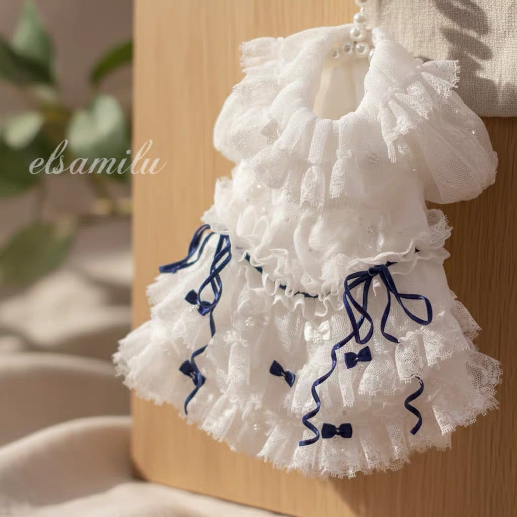 Elsamilu Lace Blossom Ruffle Dress