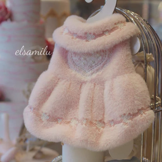 Elsamilu Romantic Pink Fur Dress