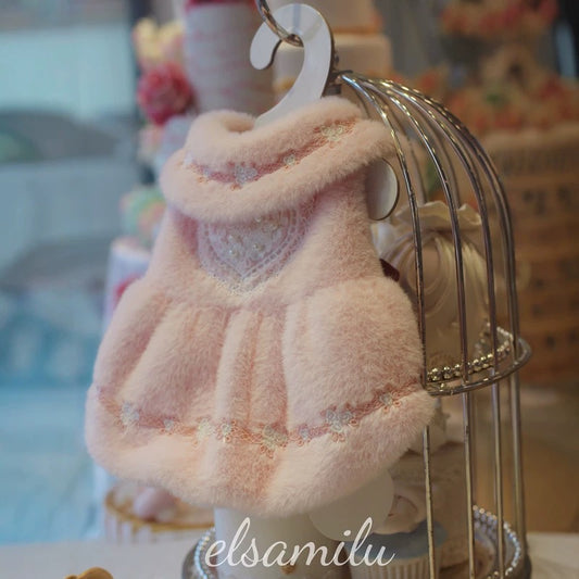 Elsamilu Romantic Pink Fur Dress