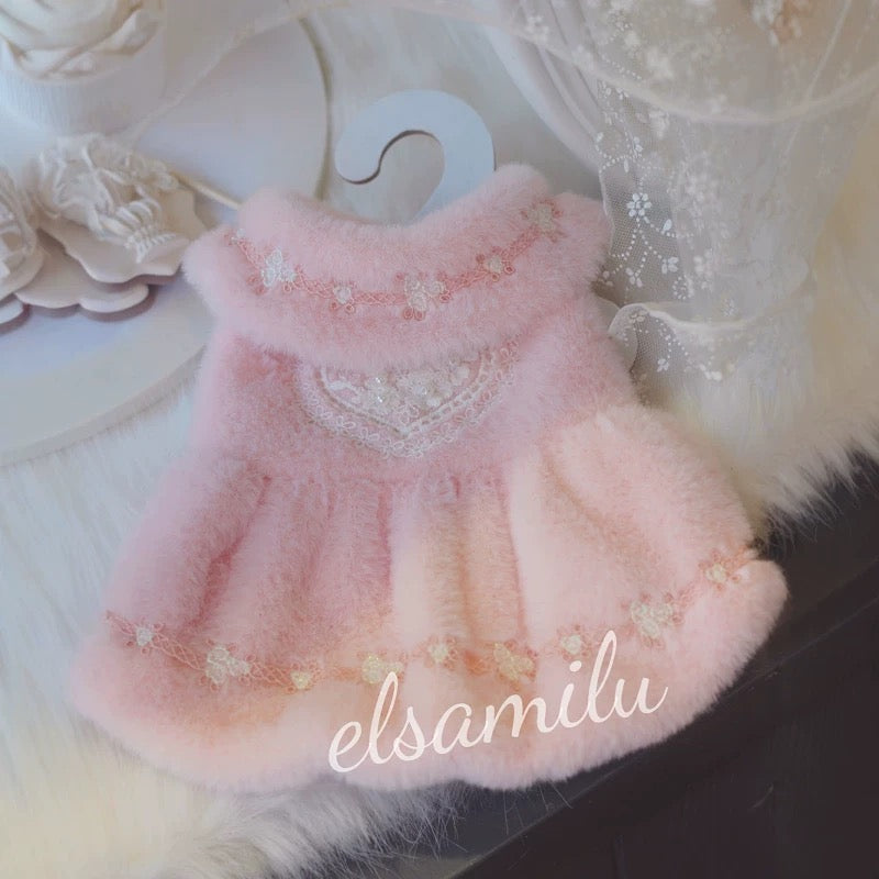 Elsamilu Romantic Pink Fur Dress