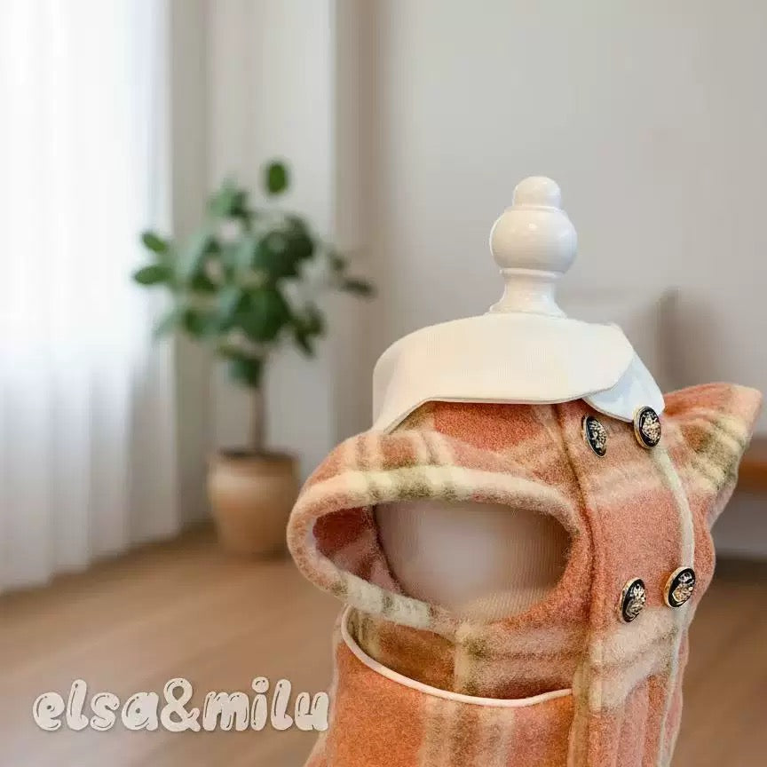 Elsamilu Plaid Elegance Wool Pet Dress